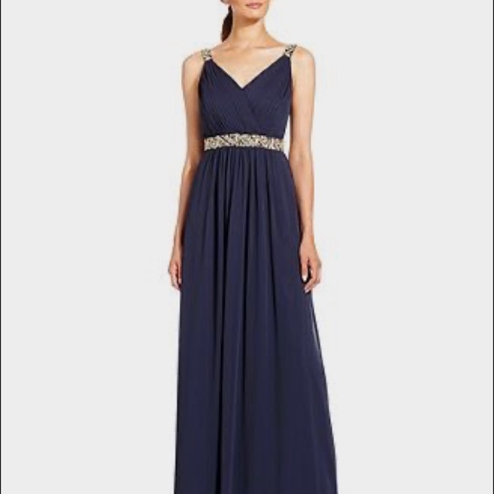 Calvin Klein Sleeveless Beaded Empire-Waist Gown